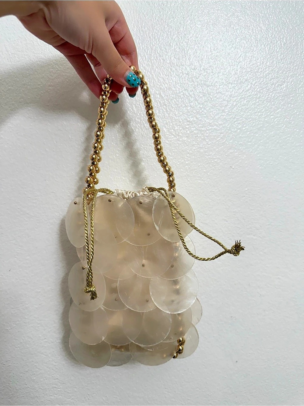 Sequin Drawstring Mini Bag - Picture 2 of 5